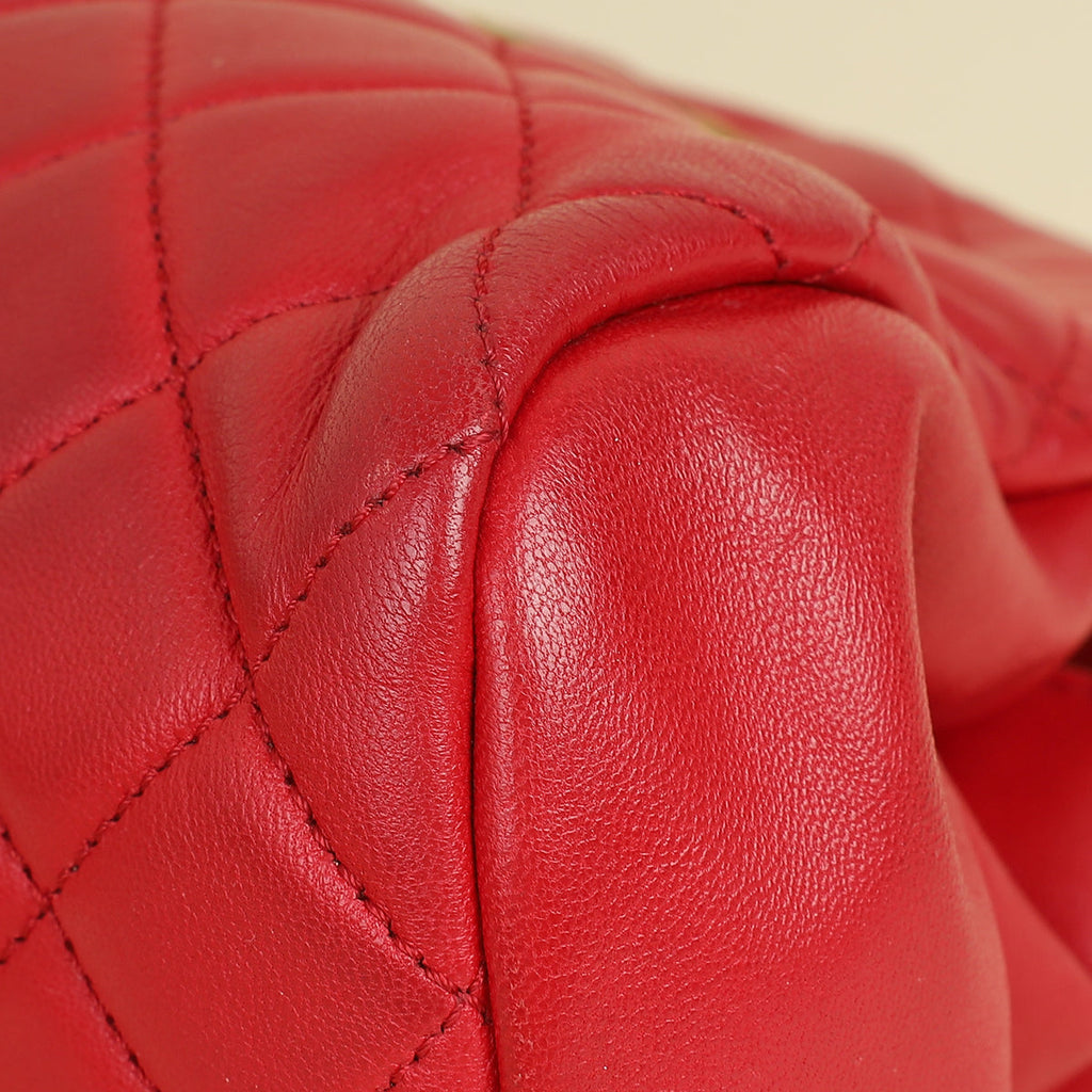 Chanel Red Just Mademoiselle Bowling Bag