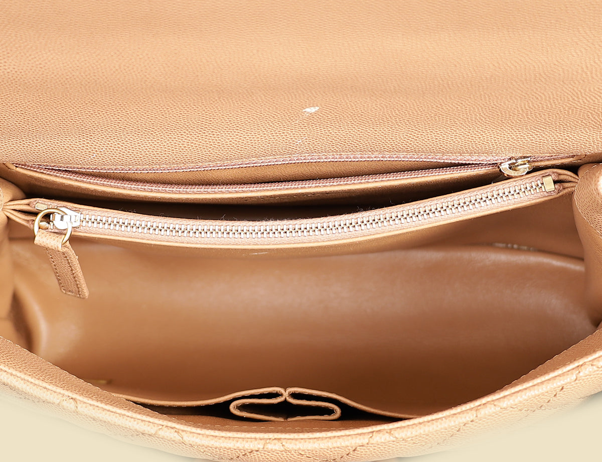 Chanel Bicolor CC Coco Handle Lizard Touch Bag