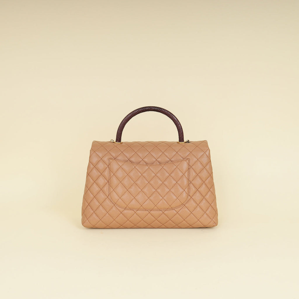 Chanel Bicolor CC Coco Handle Lizard Touch Bag