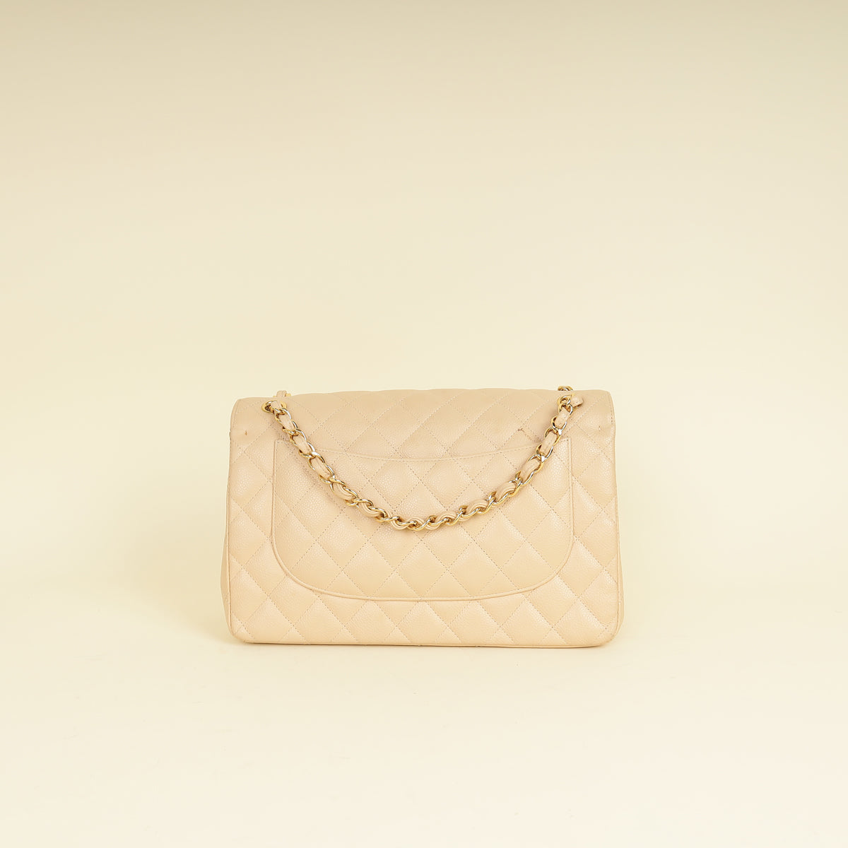 Chanel Beige Classic Double Flap Jumbo Bag