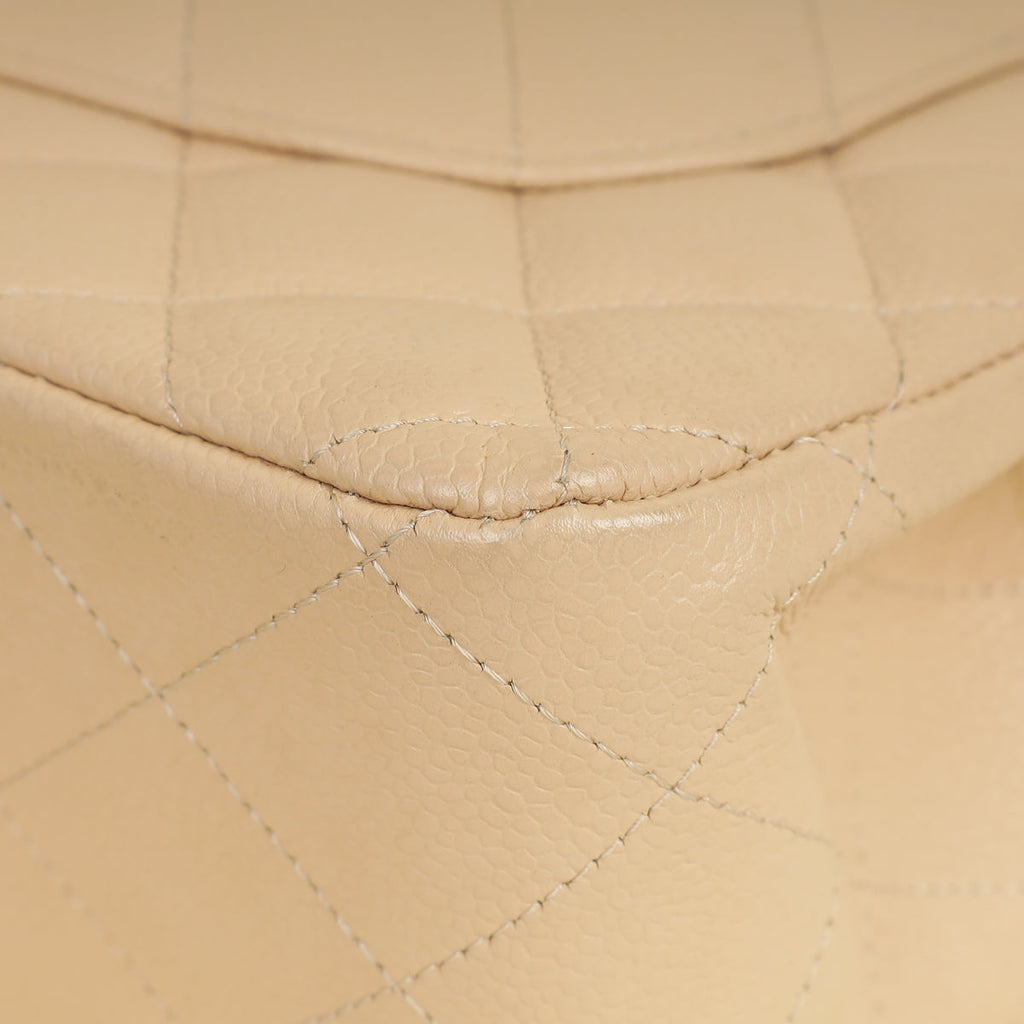 Chanel Beige Classic Double Flap Jumbo Bag