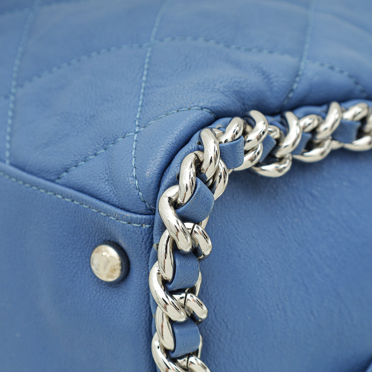 Chanel Blue Chain Around Bowler Bag