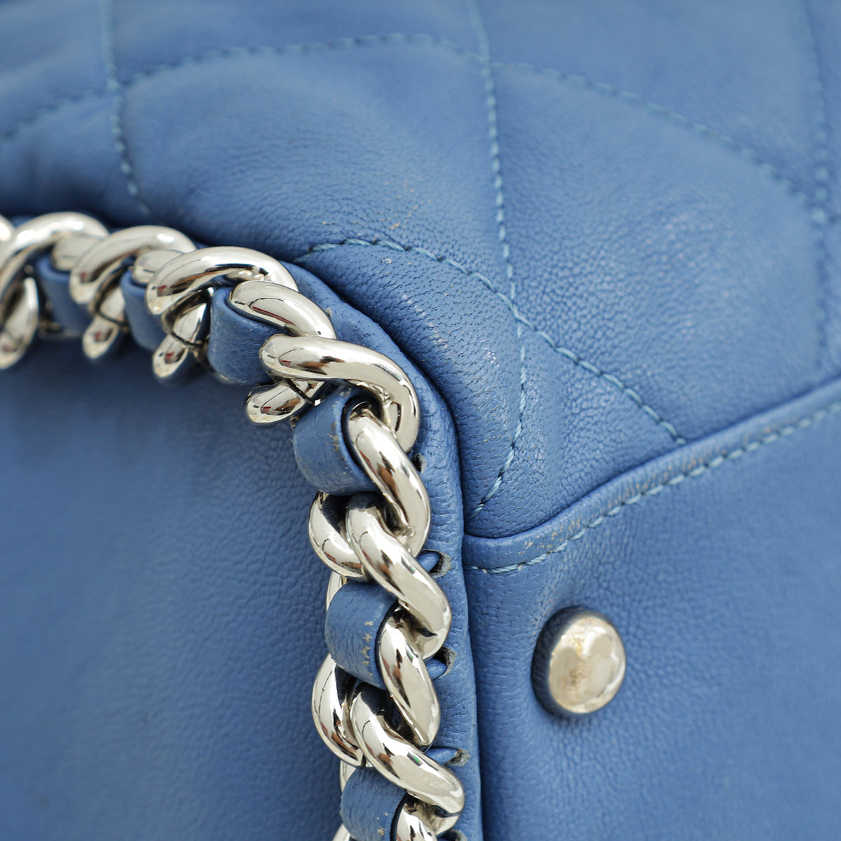 Chanel Blue Chain Around Bowler Bag