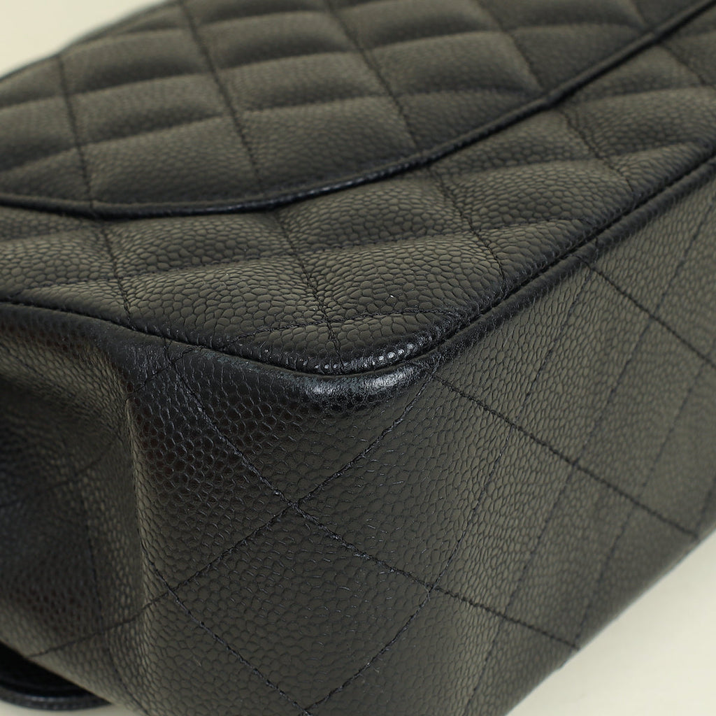 Chanel Black CC Classic Double Flap Jumbo Bag