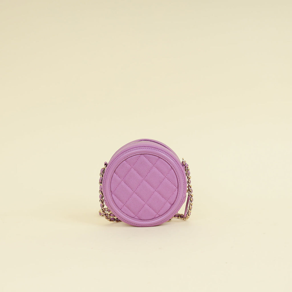 Chanel Purple Round CC Filigree Crossbody Bag