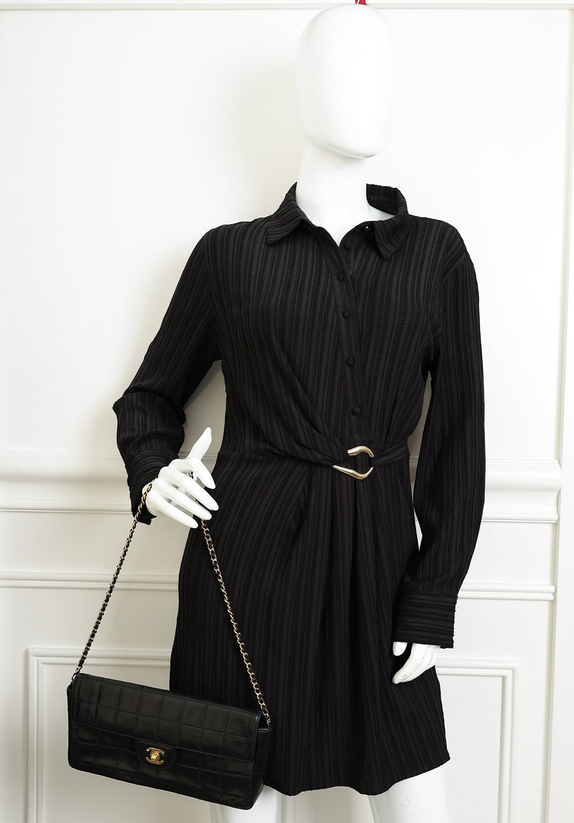 Chanel Black CC Chocolate Bar East West Bag