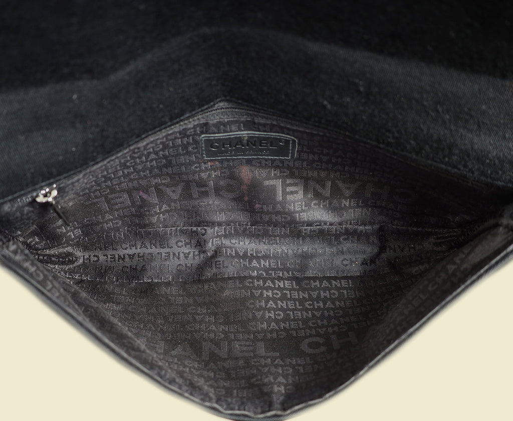 Chanel Black CC Chocolate Bar Cotton Studded Jersey Shoulder Bag