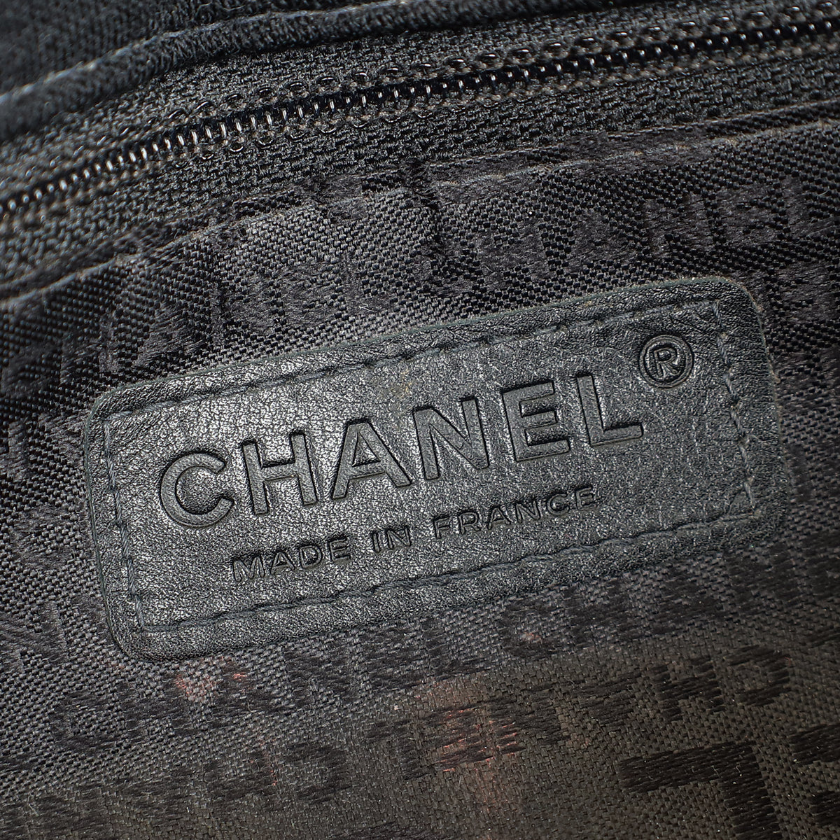 Chanel Black CC Chocolate Bar Cotton Studded Jersey Shoulder Bag
