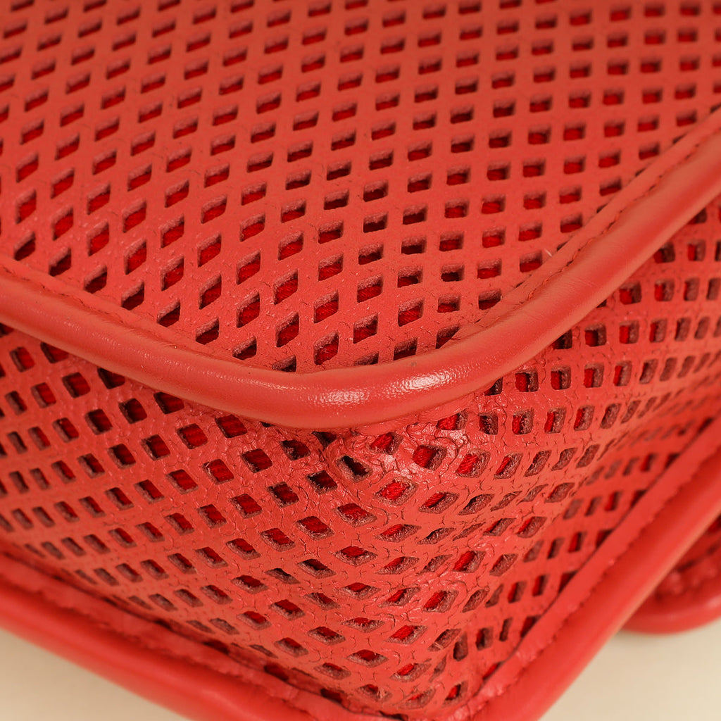 Chanel Red CC Perforated Up in the Air Flap Bag