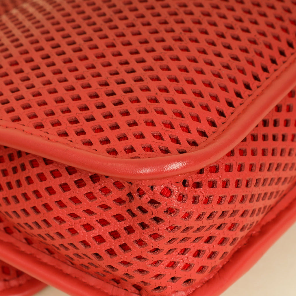 Chanel Red CC Perforated Up in the Air Flap Bag
