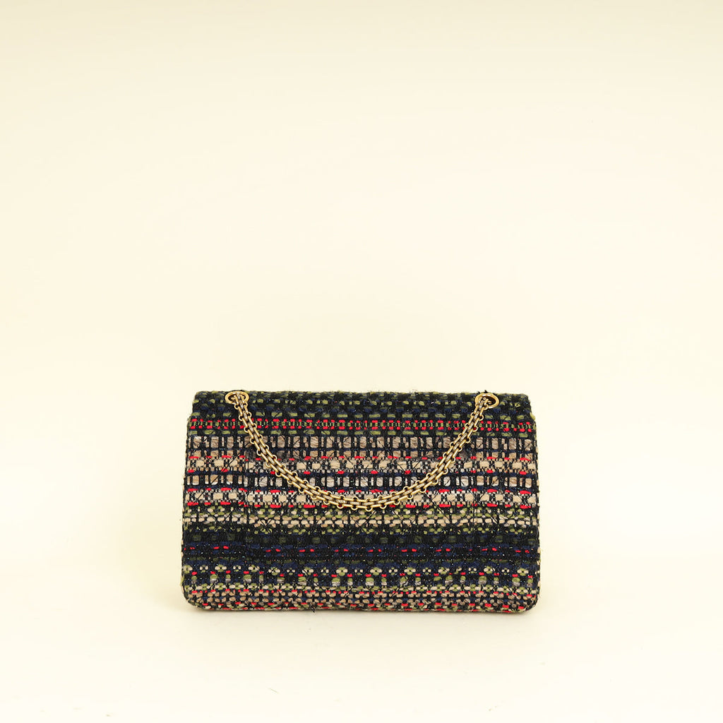 Chanel Multicolor 2.255 Reissue Tweed Double Flap 226 Bag