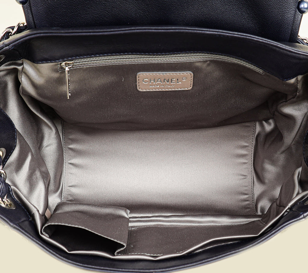 Chanel Dark Blue CC Obsession Pearl Flap Bag
