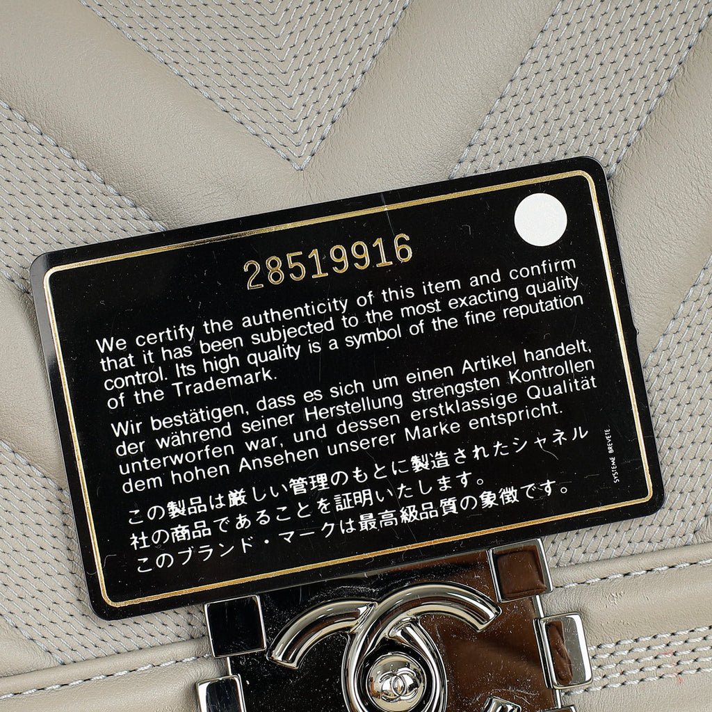 Chanel Grey Le Boy Chevron Medium Flap Bag