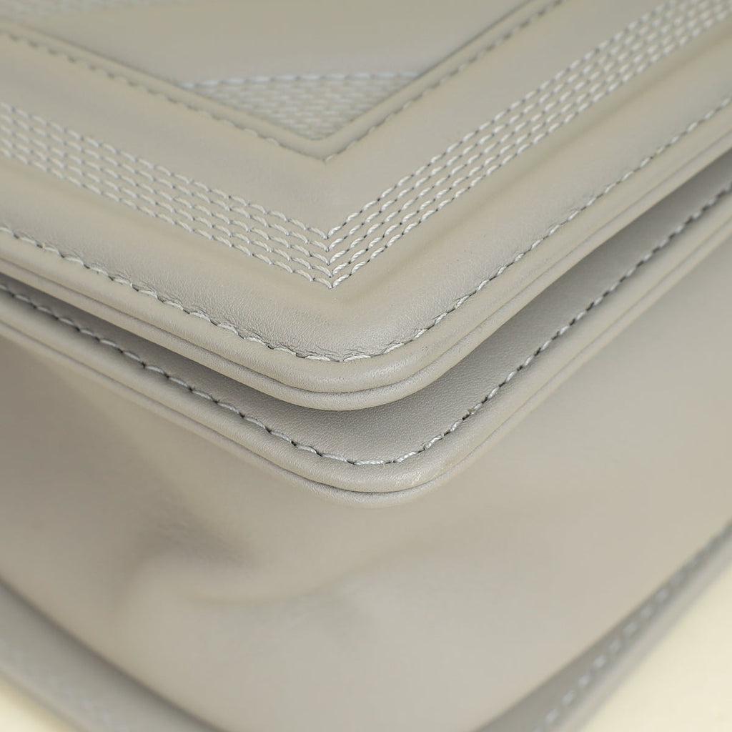 Chanel Grey Le Boy Chevron Medium Flap Bag