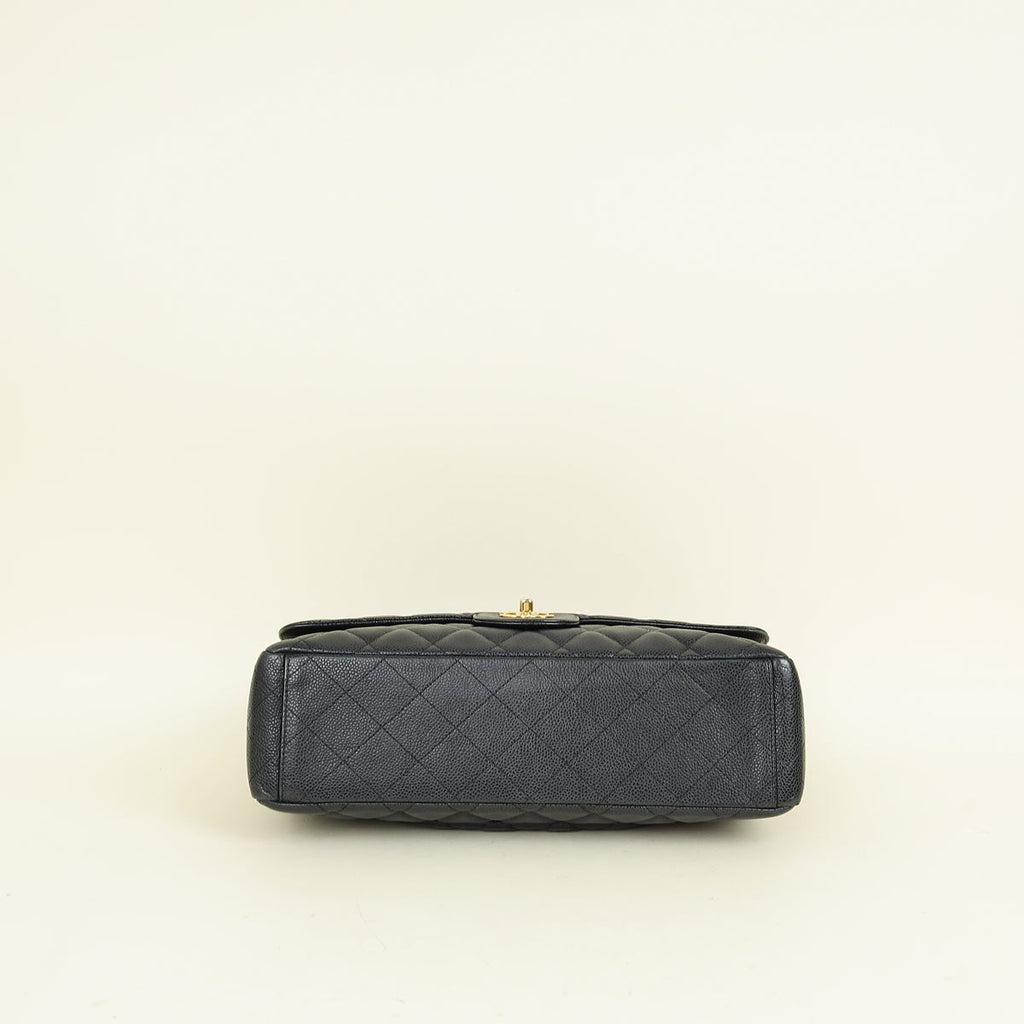 Chanel Black CC Classic Single Flap Maxi Bag