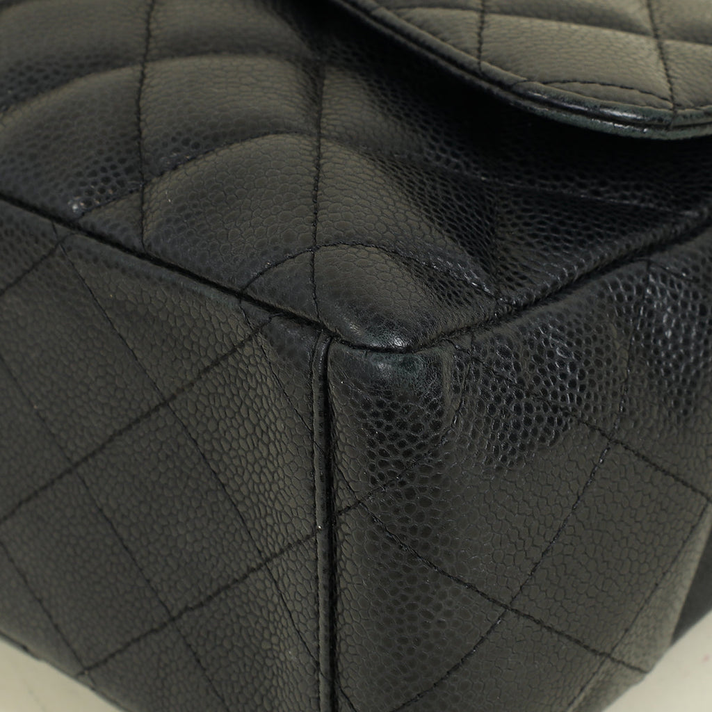 Chanel Black CC Classic Single Flap Maxi Bag