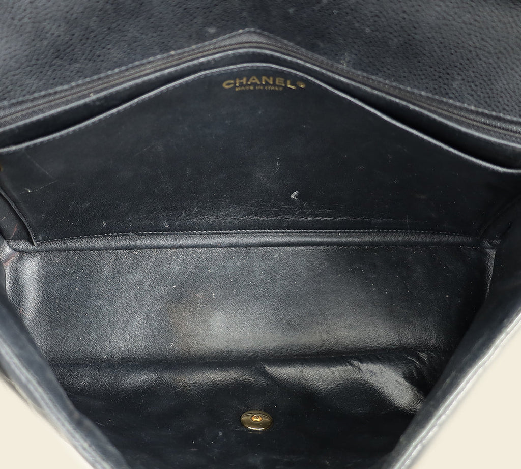 Chanel Black CC Classic Single Flap Maxi Bag
