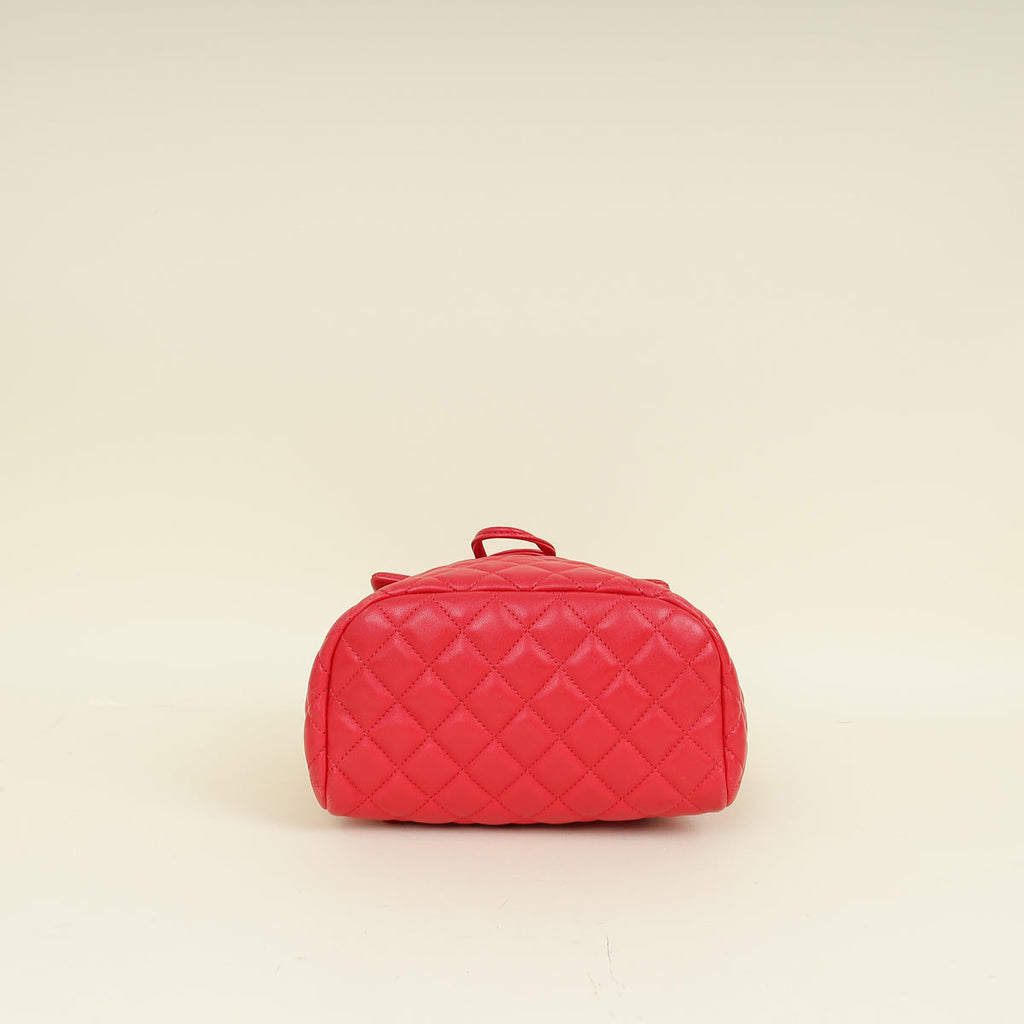 Chanel Red CC Classic Quilted Backpack Bag