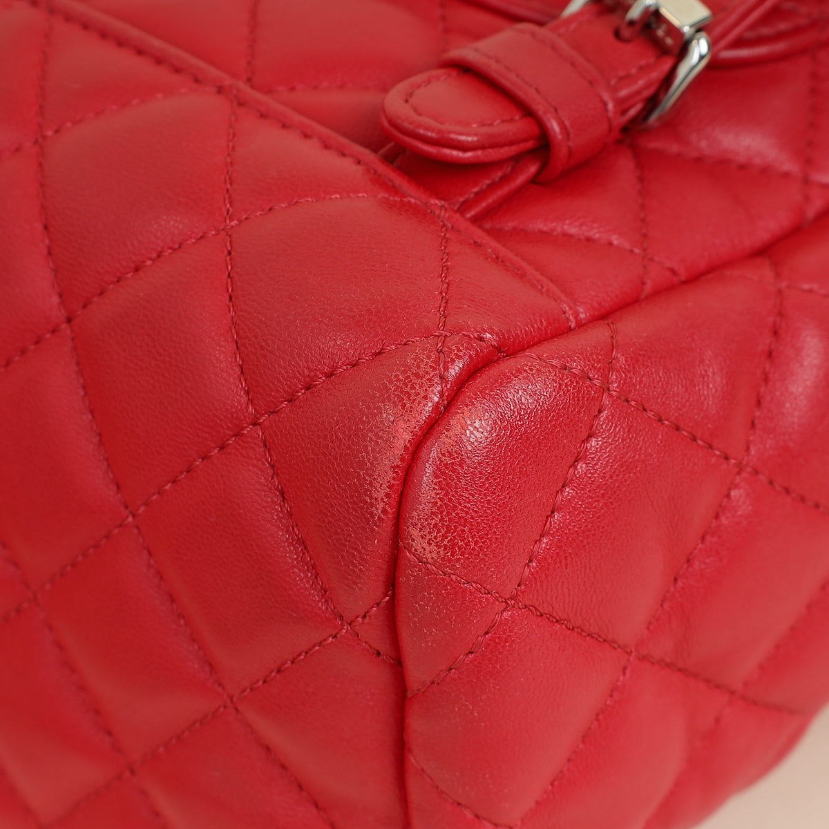 Chanel Red CC Classic Quilted Backpack Bag