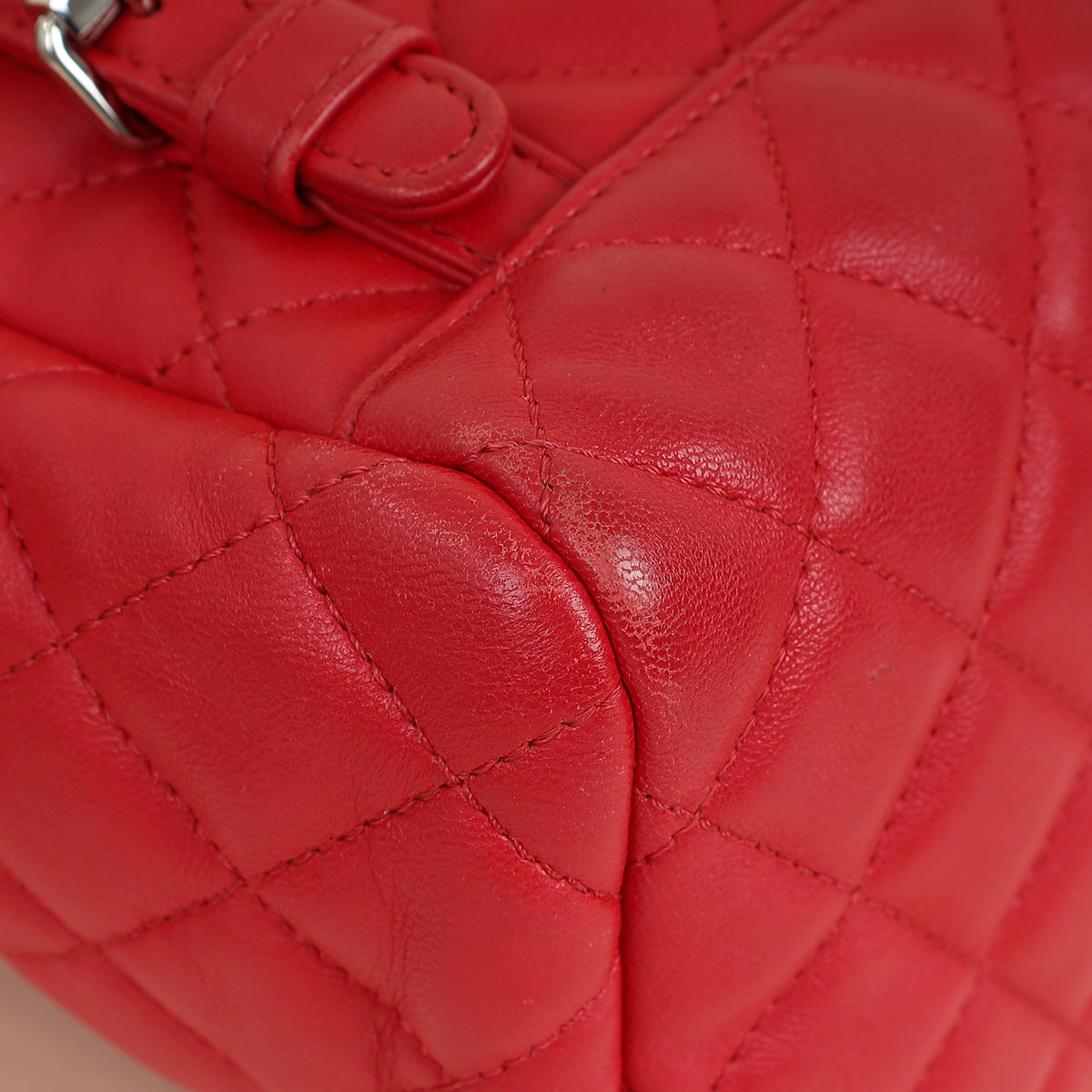 Chanel Red CC Classic Quilted Backpack Bag
