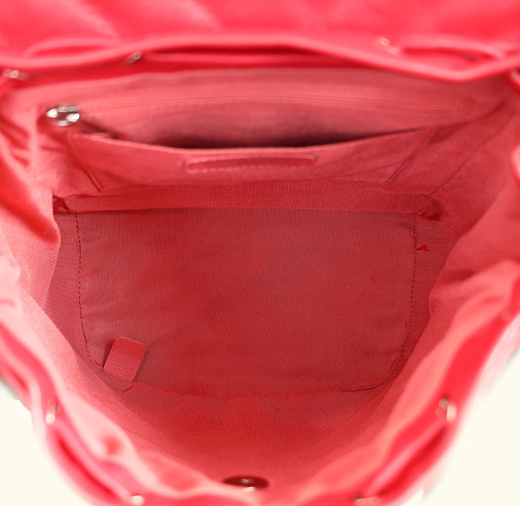 Chanel Red CC Classic Quilted Backpack Bag