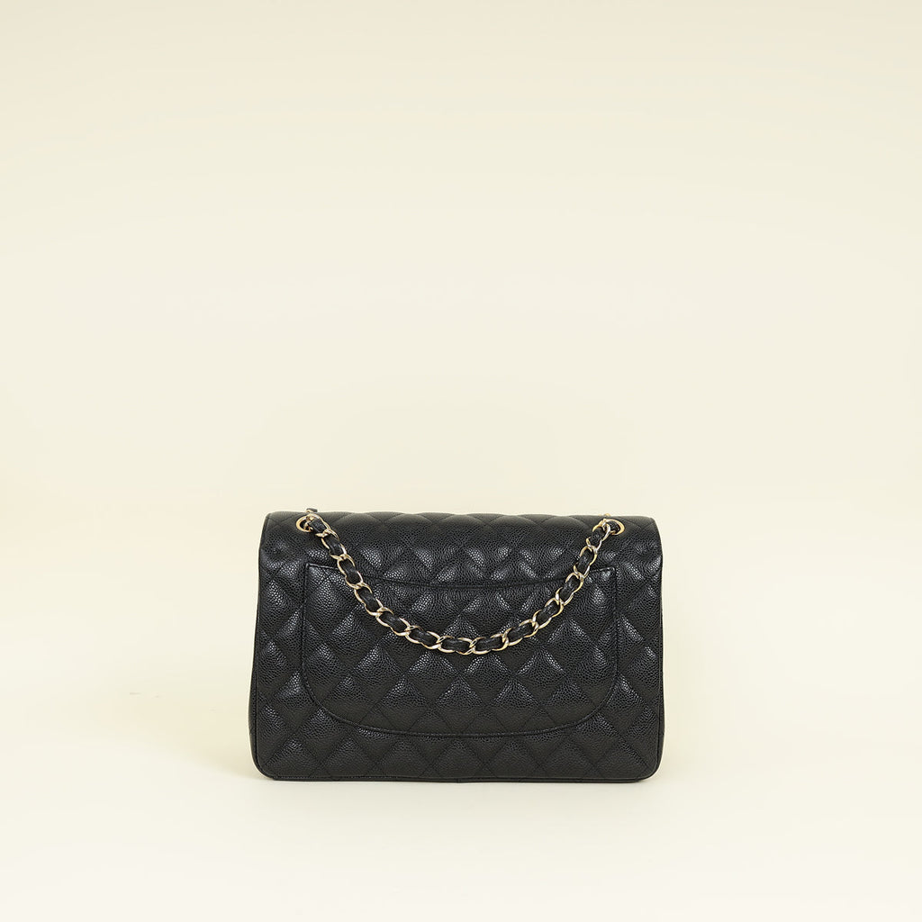 Chanel Black CC Classic Double Flap Jumbo Bag