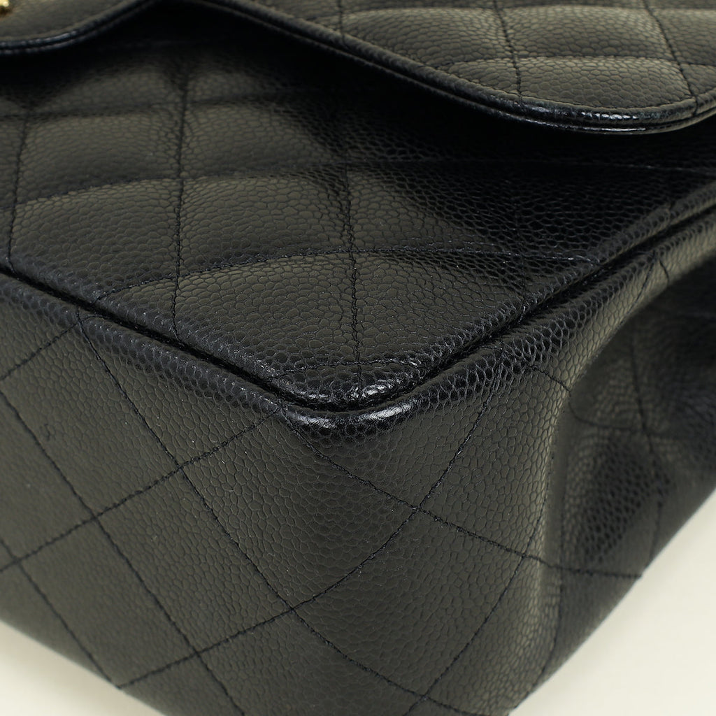 Chanel Black CC Classic Double Flap Jumbo Bag
