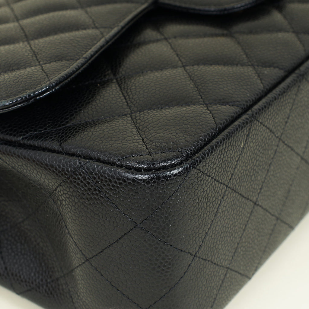Chanel Black CC Classic Double Flap Jumbo Bag