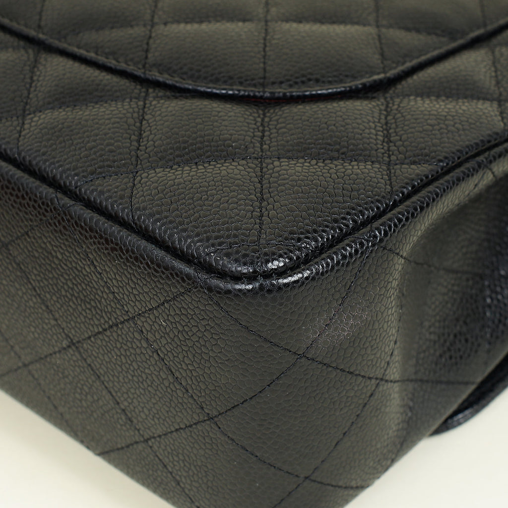 Chanel Black CC Classic Double Flap Jumbo Bag