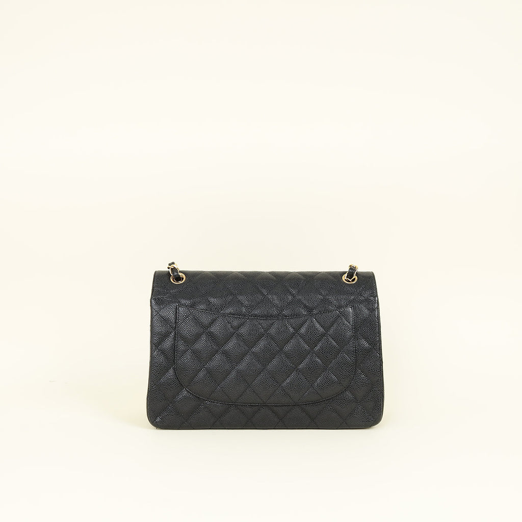 Chanel Black CC Classic Double Flap Jumbo Bag