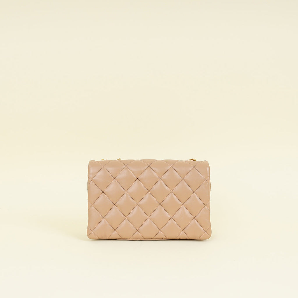 Chanel Natural Pillow Crush Small Flap Shoulder Bag