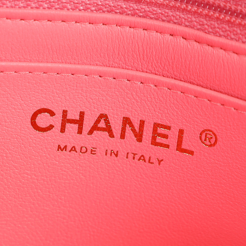 Chanel Pink Mini Rectangular Charms Applique Flap Bag