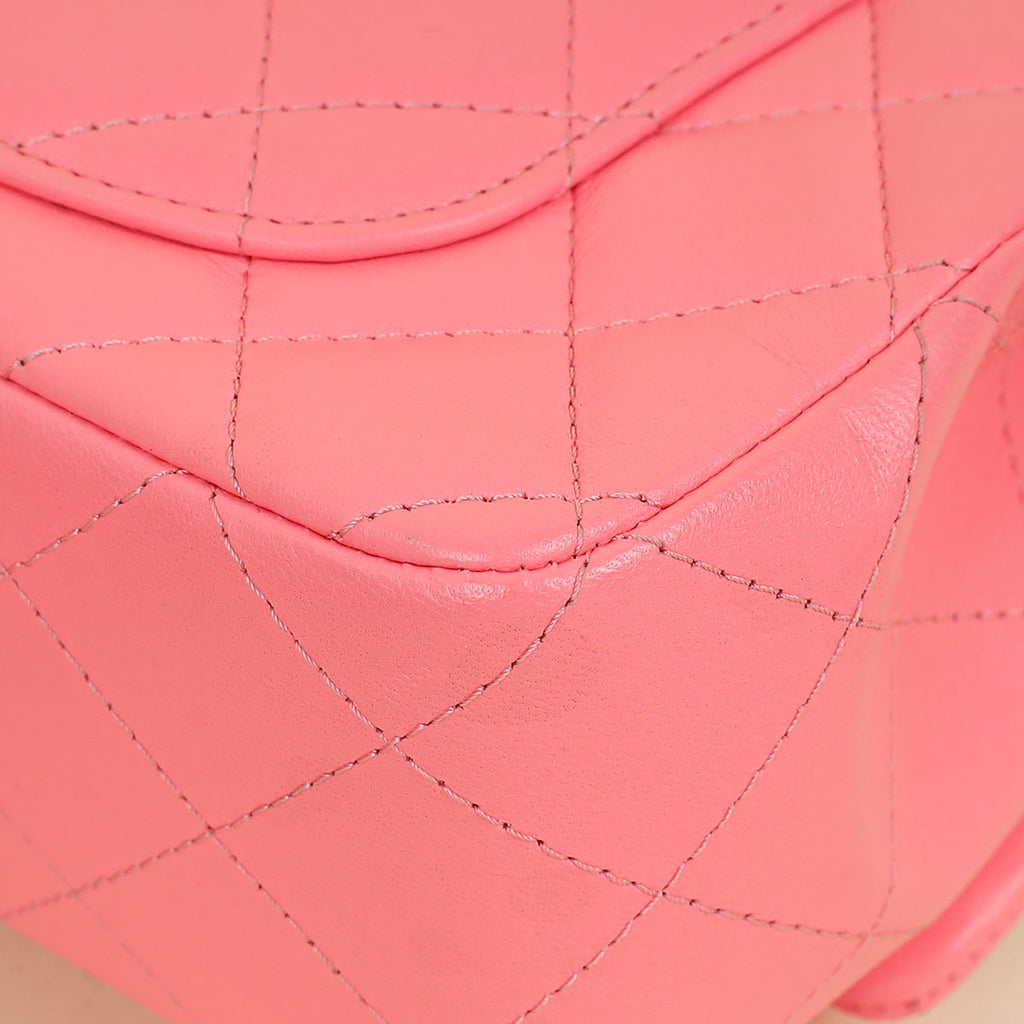 Chanel Pink Mini Rectangular Charms Applique Flap Bag