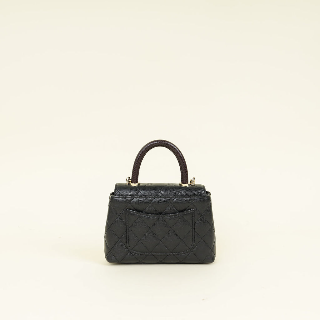Chanel Black CC Coco Handle Micro Chain Bag