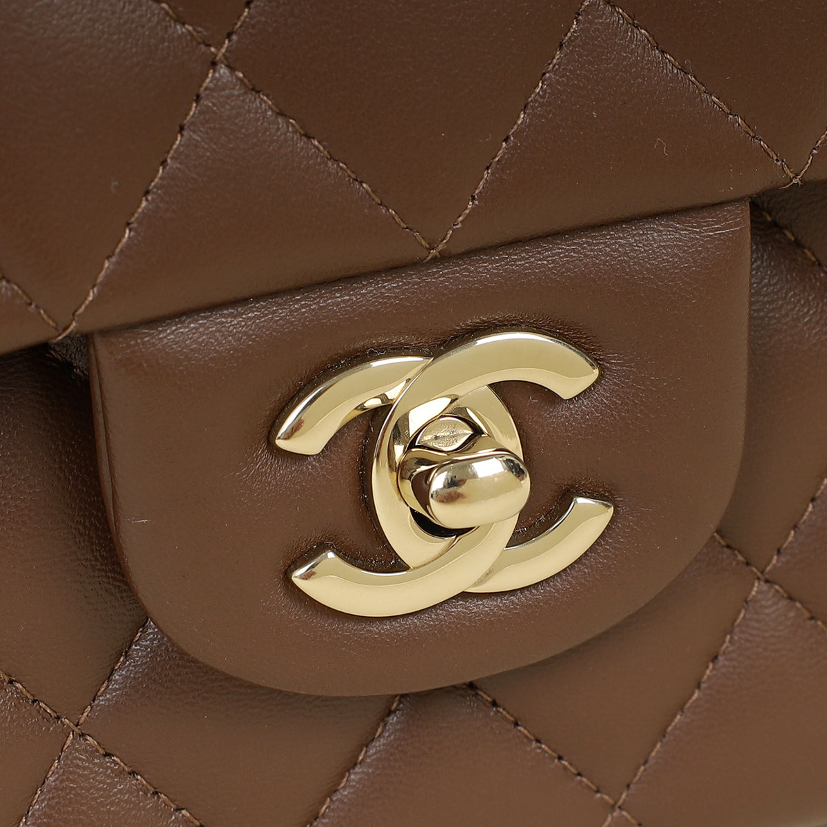 Chanel Brown CC Classic Double Flap Small Bag