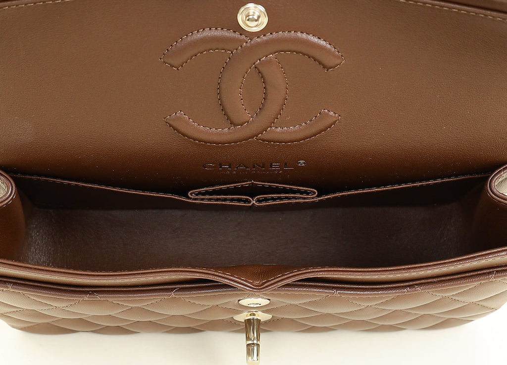 Chanel Brown CC Classic Double Flap Small Bag