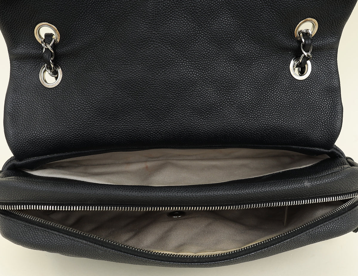 Chanel Black CC Easy Flap Jumbo Bag