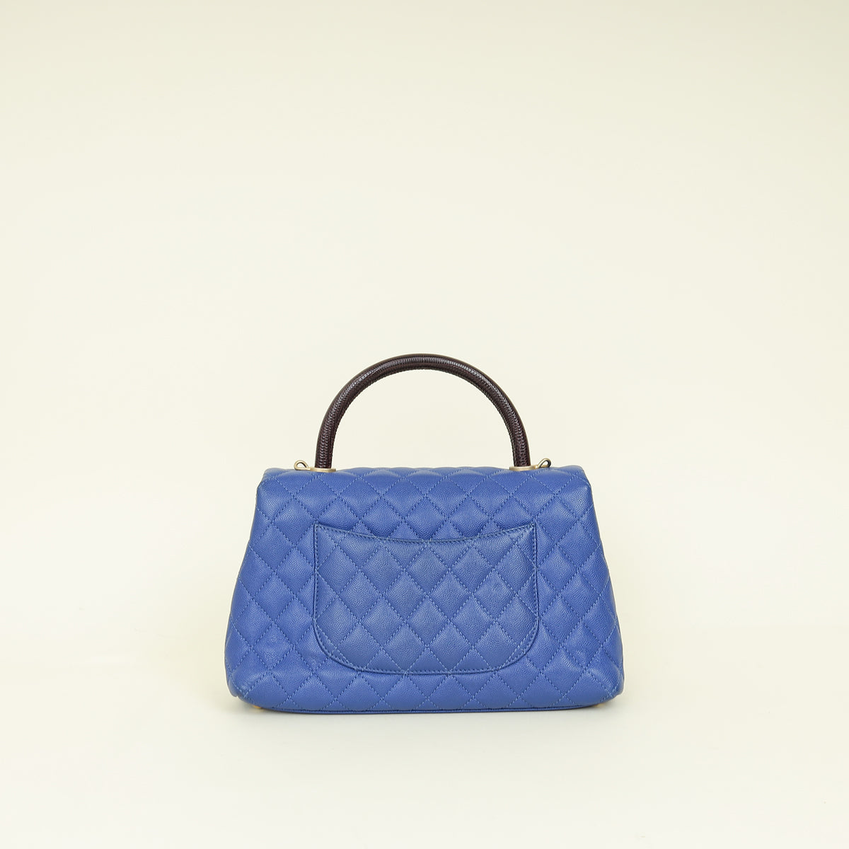 Chanel Royal Blue CC Caviar Top Handle Flap Bag