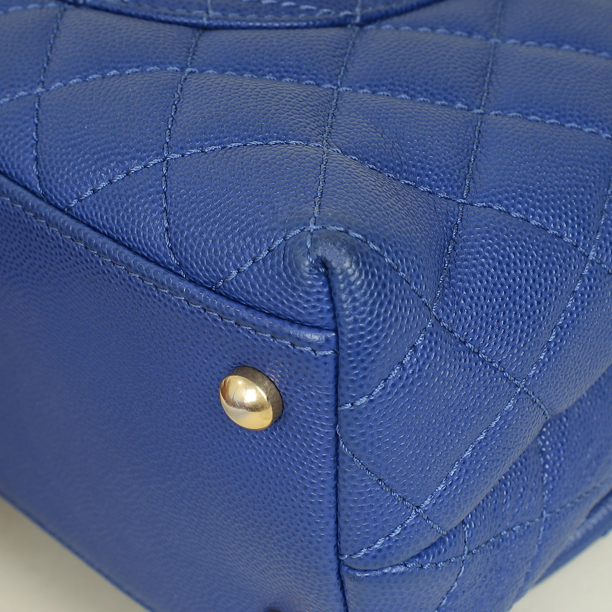 Chanel Royal Blue CC Caviar Top Handle Flap Bag