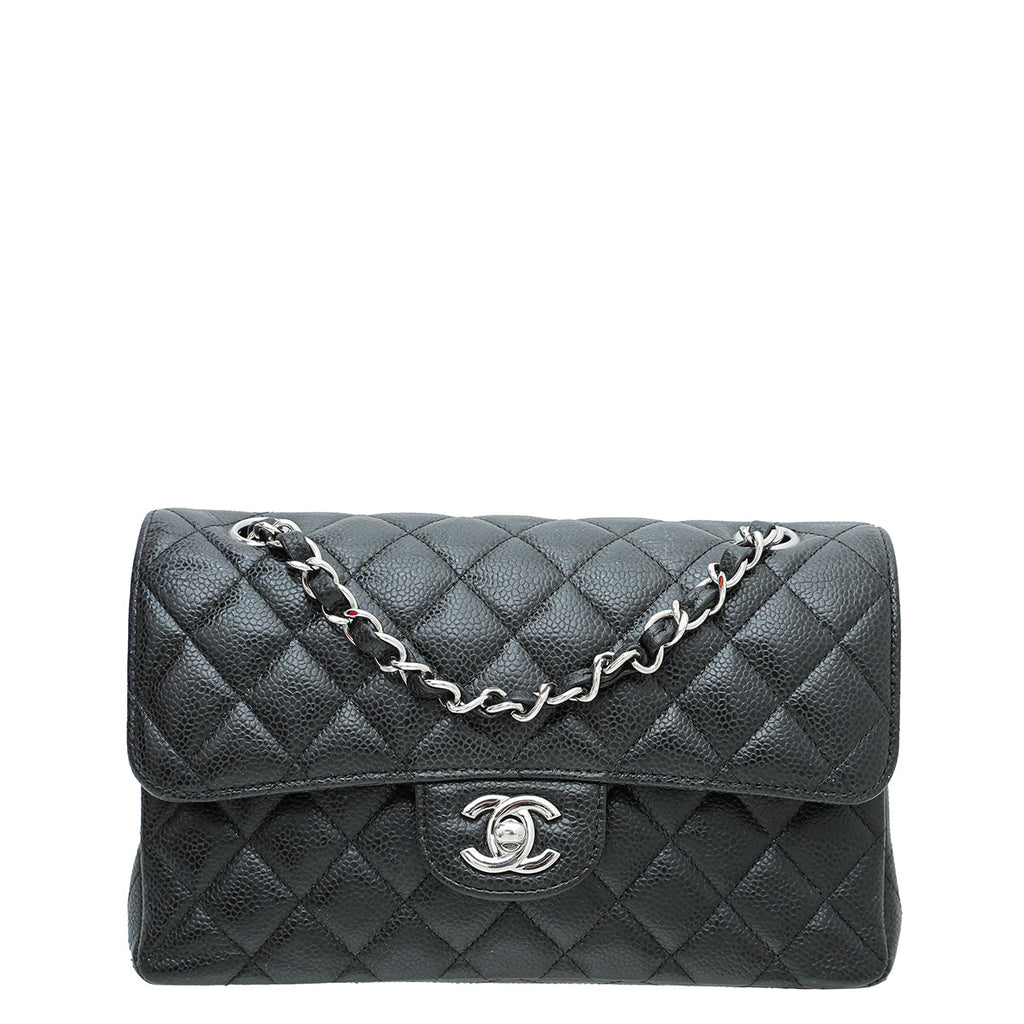 Chanel Black CC Classic Double Flap Medium Bag