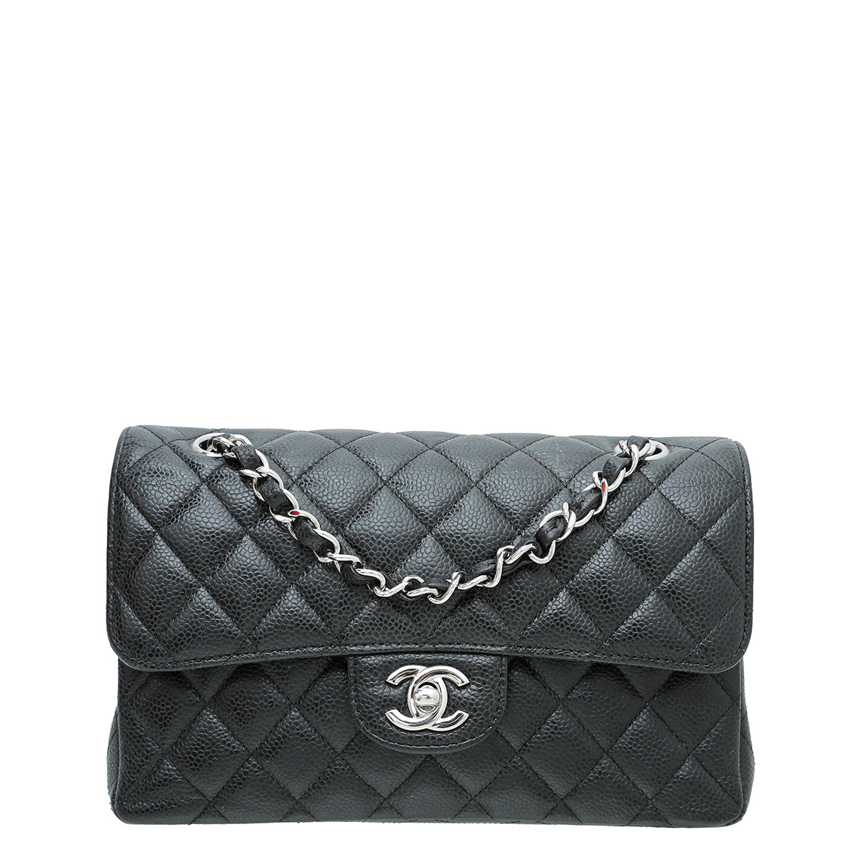 Chanel Black CC Classic Double Flap Medium Bag
