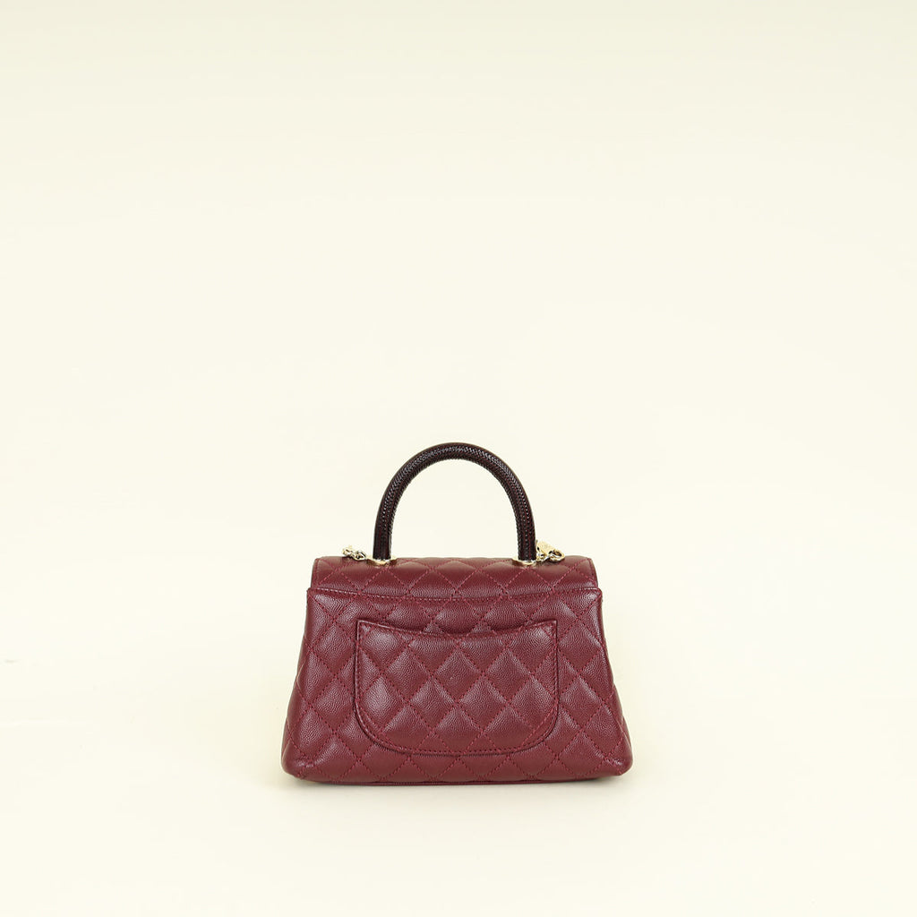 Chanel Burgundy Coco Handle Small Bag