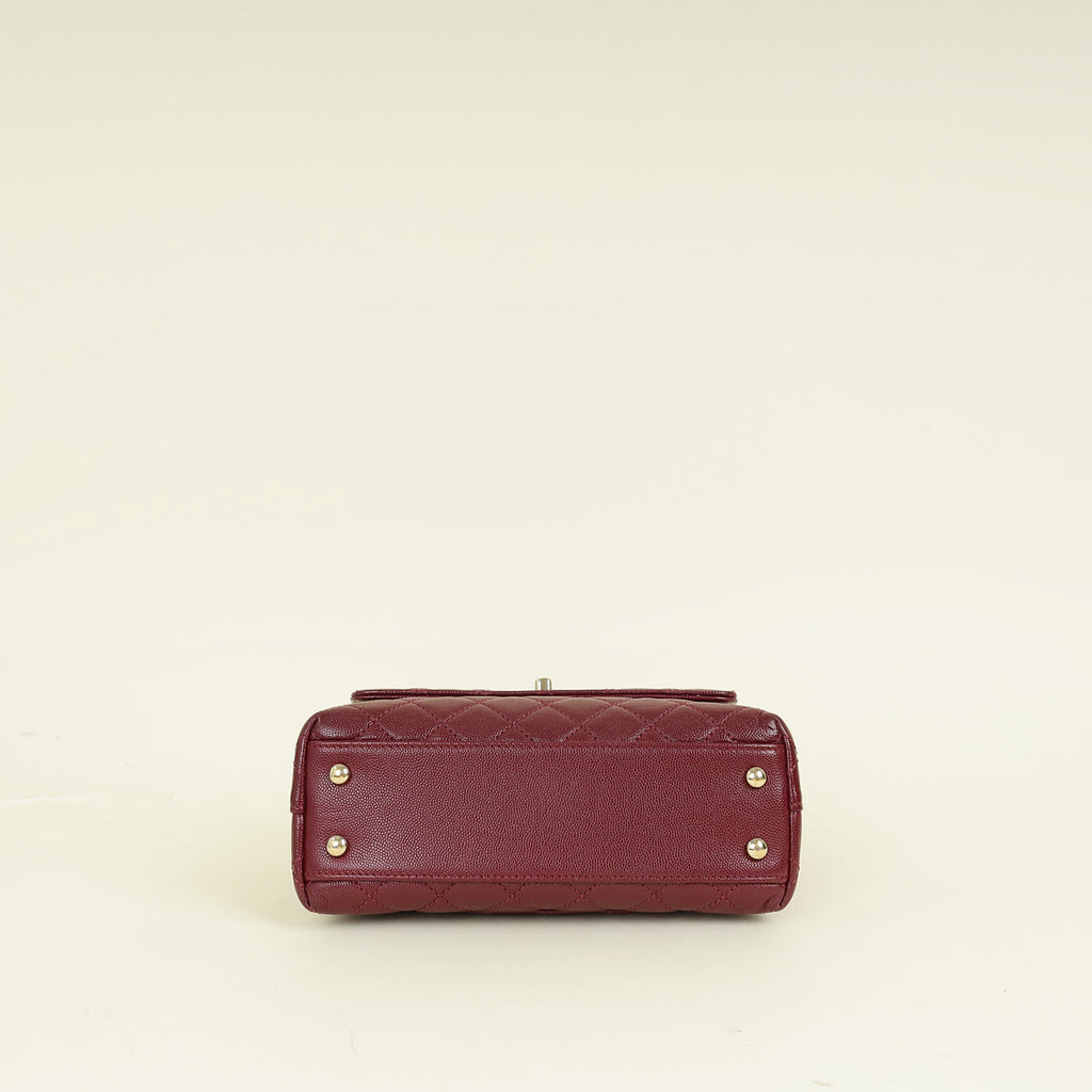 Chanel Burgundy Coco Handle Small Bag