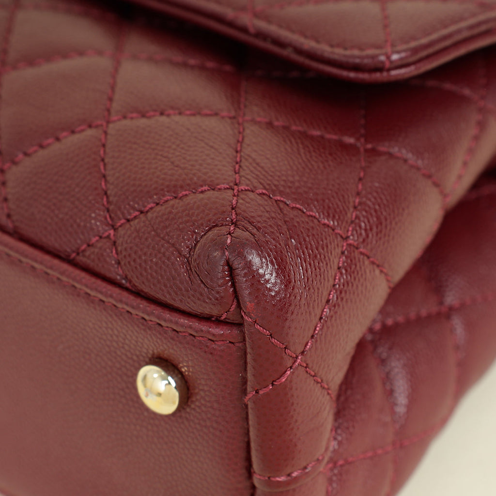 Chanel Burgundy Coco Handle Small Bag