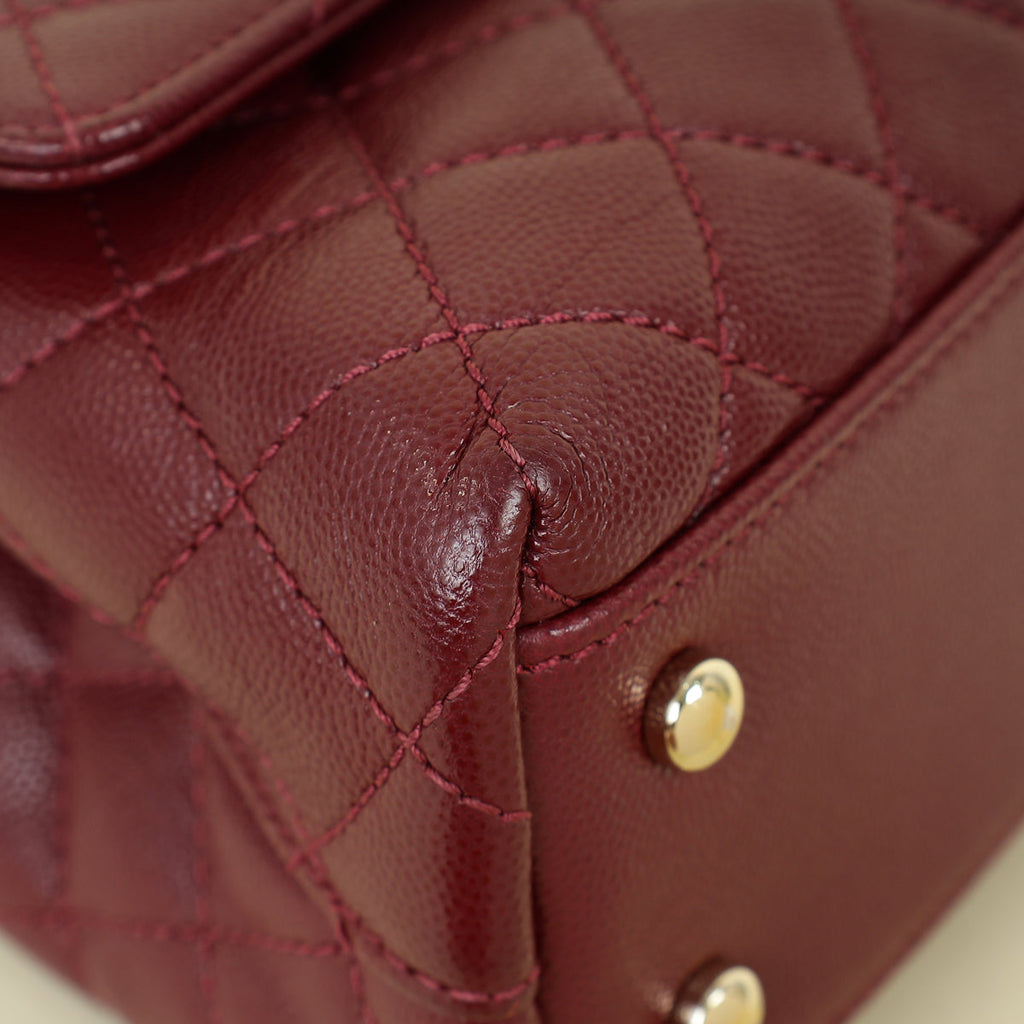 Chanel Burgundy Coco Handle Small Bag