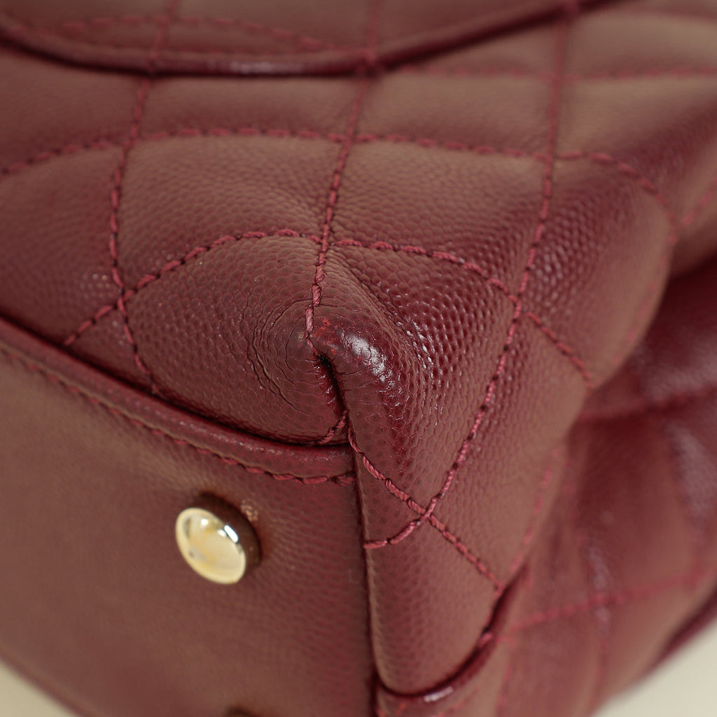 Chanel Burgundy Coco Handle Small Bag