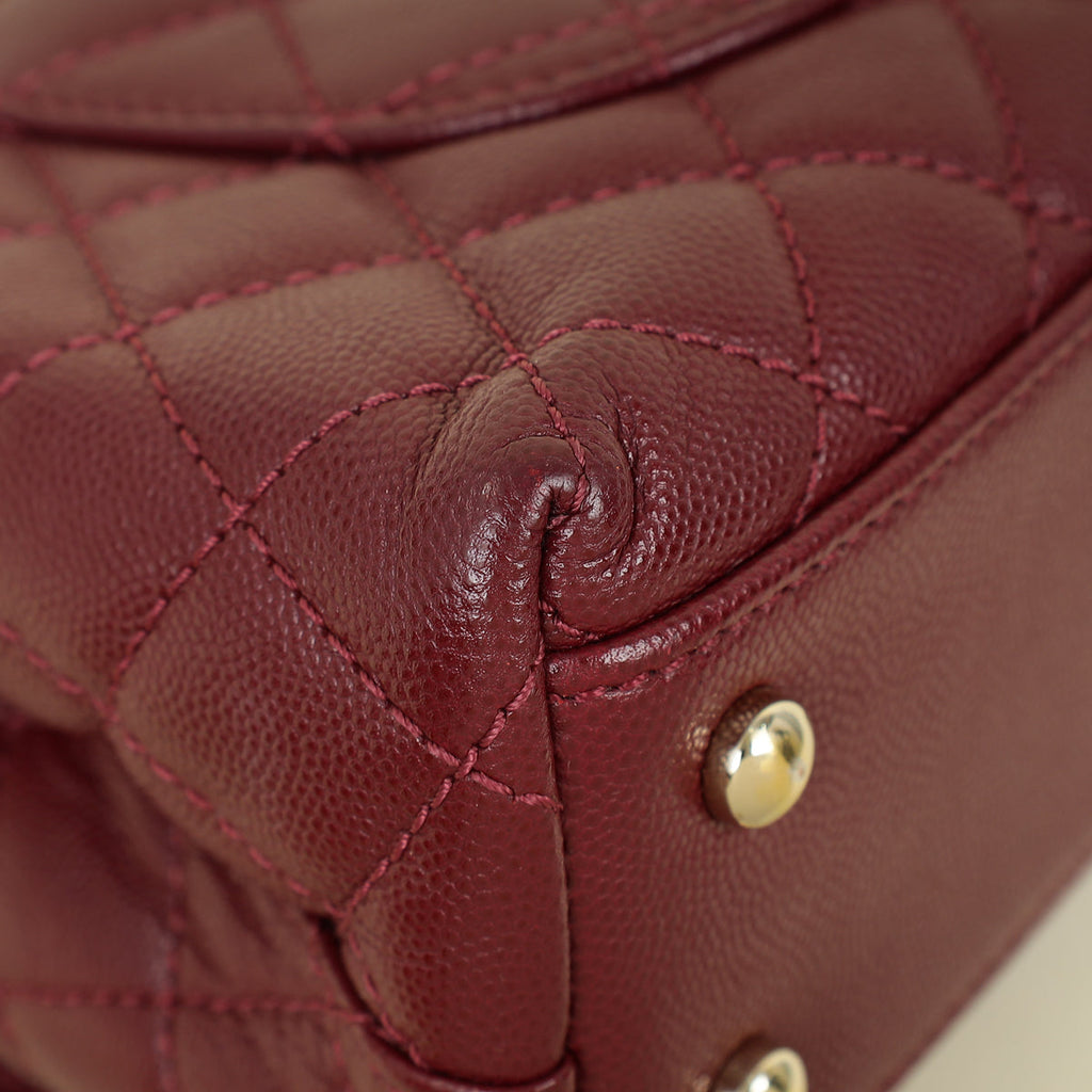 Chanel Burgundy Coco Handle Small Bag