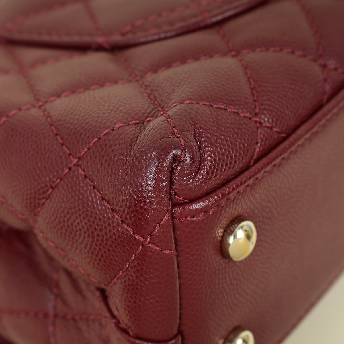 Chanel Burgundy Coco Handle Small Bag