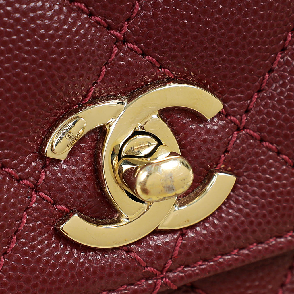 Chanel Burgundy Coco Handle Small Bag