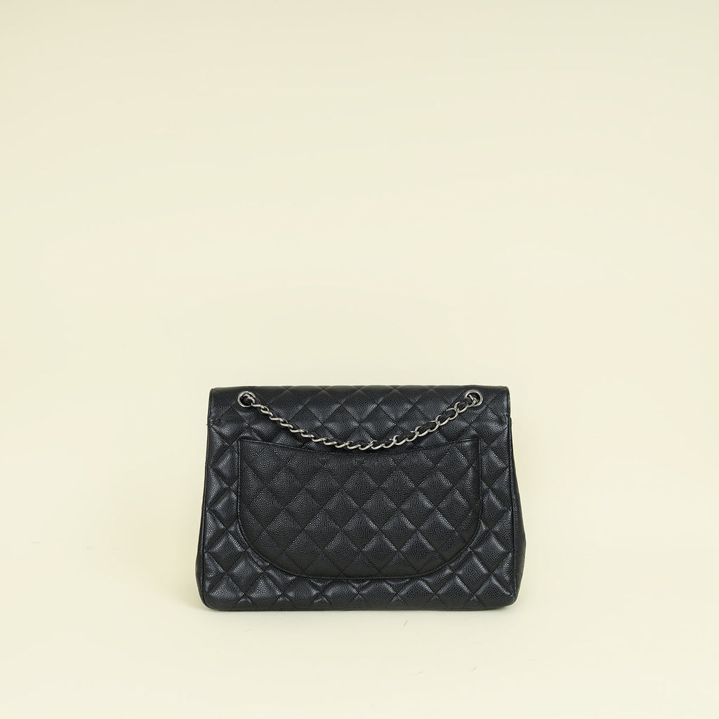 Chanel Black CC Classic Double Flap Maxi Bag